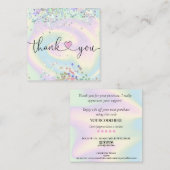 modern manuscript holographic dank u voor uw orde vierkante visitekaartje (Voorkant / Achterkant)
