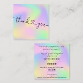 modern manuscript holographic dank u voor uw orde vierkante visitekaartje (Voorkant / Achterkant)