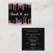 modern manuscript holographic dank u voor uw orde vierkante visitekaartje (Voorkant / Achterkant)