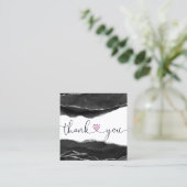 modern manuscript holographic dank u voor uw orde vierkante visitekaartje (Staand voorkant)