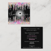 modern manuscript holographic dank u voor uw orde vierkante visitekaartje (Voorkant / Achterkant)