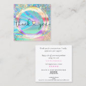 modern manuscript holographic dank u voor uw orde vierkante visitekaartje (Voorkant / Achterkant)