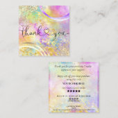 modern manuscript holographic dank u voor uw orde vierkante visitekaartje (Voorkant / Achterkant)