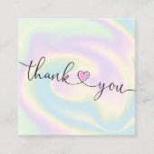 modern manuscript holographic dank u voor uw orde vierkante visitekaartje (Voorkant)