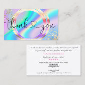 modern manuscript holographic dank u voor uw orde visitekaartje (Voorkant / Achterkant)