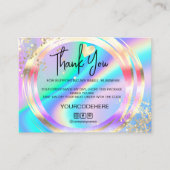 modern manuscript holographic dank u voor uw orde visitekaartje (Voorkant)