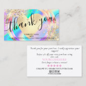 modern manuscript holographic dank u voor uw orde visitekaartje (Voorkant / Achterkant)