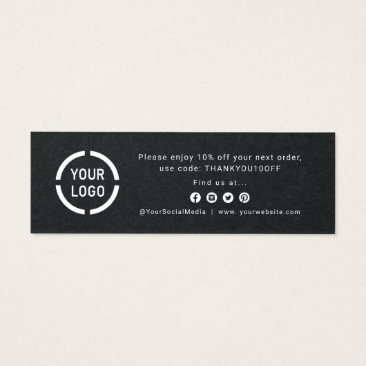 Modern manuscript met logo zaken dank u tussenvoeg mini visitekaartjes (Achterkant)