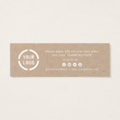 Modern manuscript met logo zaken dank u tussenvoeg mini visitekaartjes (Achterkant)