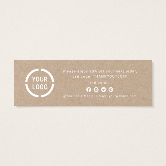 Modern manuscript met logo zaken dank u tussenvoeg mini visitekaartjes (Achterkant)