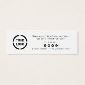 Modern manuscript met logo zaken dank u tussenvoeg mini visitekaartjes (Achterkant)