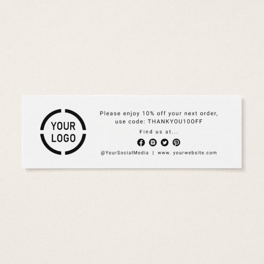 Modern manuscript met logo zaken dank u tussenvoeg mini visitekaartjes (Achterkant)