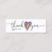 modern manuscript uniek hart bedankt u voor orde mini visitekaartje (Voorkant)