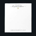 Modern Manuscript van het bureau van Blocnote<br><div class="desc">Een eenvoudig en modern kantoor-blocnote met jouw naam in een handgeschreven script met een gouden hart eronder. Pas het aan uw kantoor aan. Deze eenvoudige en moderne laptop biedt een geweldig cadeau. Ontworpen voor jou door Blackberry Boulevard.</div>
