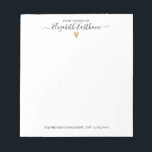 Modern Manuscript van het bureau van Blocnote<br><div class="desc">Een eenvoudig en modern kantoor-blocnote met jouw naam in een handgeschreven script met een gouden hart eronder. Pas het aan uw kantoor aan. Deze eenvoudige en moderne laptop biedt een geweldig cadeau. Ontworpen voor jou door Blackberry Boulevard.</div>