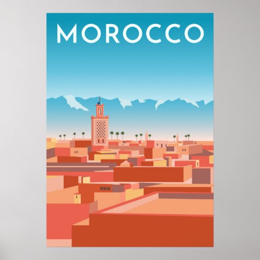 Modern Marakesh Travel Poster (Voorkant)