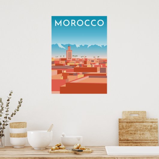 Modern Marakesh Travel Poster (Keuken)