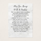 Modern Marble 3 Photo Memorial Funeral Prayer Kaar Visitekaartje (Achterkant)