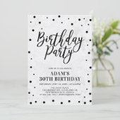 Modern marble Adult 30th Birthday Party Kaart (Staand voorkant)