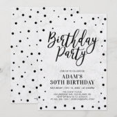 Modern marble Adult 30th Birthday Party Kaart (Voorkant / Achterkant)