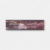 Modern Marble Agate Burgundy Office Door Sign Deurbordje (Voorkant)