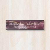 Modern Marble Agate Burgundy Office Door Sign Deurbordje (Voorkant)