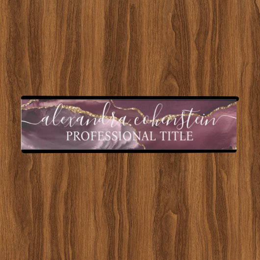 Modern Marble Agate Burgundy Office Door Sign Deurbordje