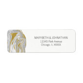 Modern Marble and Gold Wedding Address Label (Voorkant)