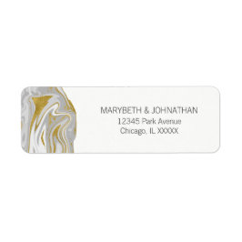 Modern Marble and Gold Wedding Address Label