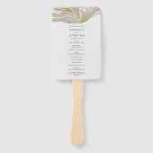 Modern Marble and Gold Wedding Program Hand Fan Handwaaier (Voorkant)