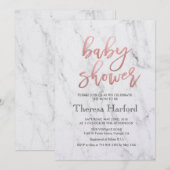Modern Marble Baby shower Invitation Kaart (Voorkant / Achterkant)