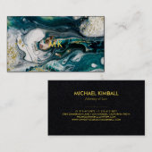 Modern Marble | Blauwgroene en goudplatter Visitekaartje (Voorkant / Achterkant)