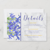 Modern Marble Blue Iris Afbeelding Wedding Details (Voorkant)