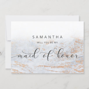 Modern Marble Blue Maid of Honor proposal Kaart