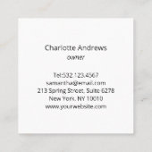 Modern Marble Blue Vierkante Visitekaartje (Achterkant)