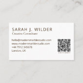 Modern Marble Creative Consultant Business Card Visitekaartje (Achterkant)