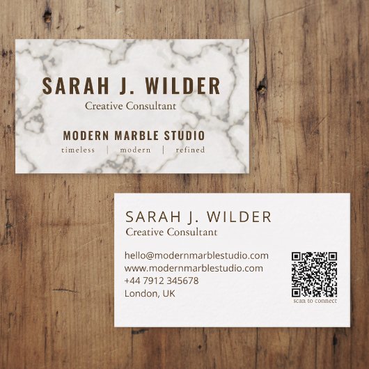 Modern Marble Creative Consultant Business Card Visitekaartje