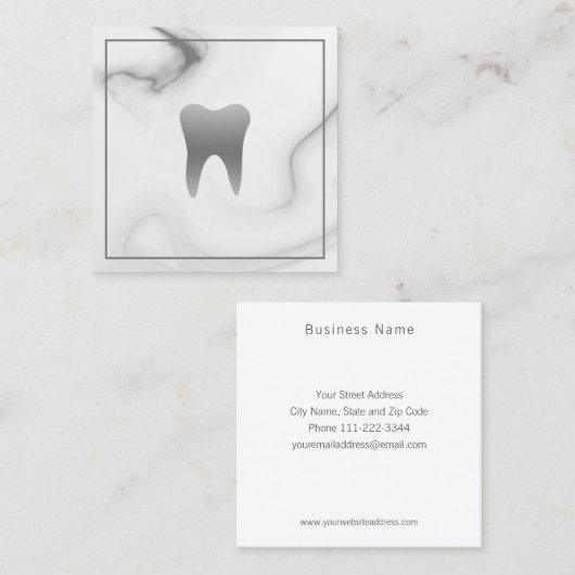 Modern Marble Dentist Visitekaartje (Voorkant / Achterkant)
