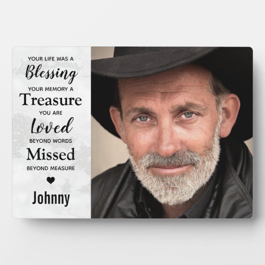 Modern Marble Family Photo Keepomwille Memorial Fotoplaat (voorkant)