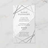 Modern Marble Geometric Silver Grey Loyalty Visitekaartje (Achterkant)