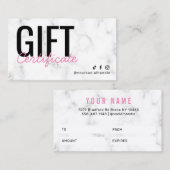 Modern Marble Gift Certificate Visitekaartje (Voorkant / Achterkant)