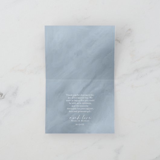 Modern Marble Glitter Bedankt Dusty Blue ID816 Kaart (Binnen)