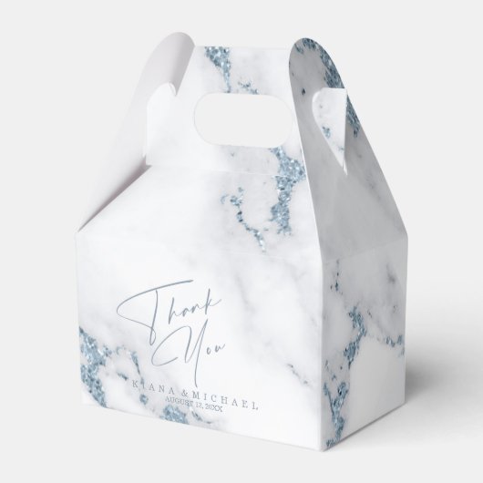 Modern Marble Glitter Dank u V2 Dusty Bl ID816 Bedankdoosjes (Voorkant Zijde)