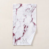 Modern Marble Glitter Monogram Burgundy ID816 Bad Handdoek (Handdoek)