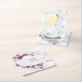 Modern Marble Glitter Monogram Burgundy ID816 Kartonnen Onderzetters (Insitu)