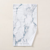 Modern Marble Glitter Monogram Dusty Blue ID816 Bad Handdoek (Handdoek)