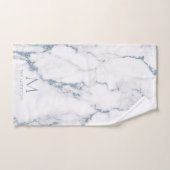 Modern Marble Glitter Monogram Dusty Blue ID816 Bad Handdoek (Handdoek)
