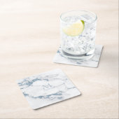 Modern Marble Glitter Monogram Dusty Blue ID816 Kartonnen Onderzetters (Insitu)