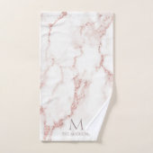 Modern Marble Glitter Monogram Rose Gold ID816 Bad Handdoek (Handdoek)