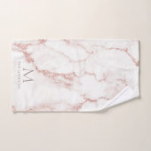 Modern Marble Glitter Monogram Rose Gold ID816 Bad Handdoek (Handdoek)